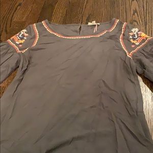 Entro Olive Embroidered Top